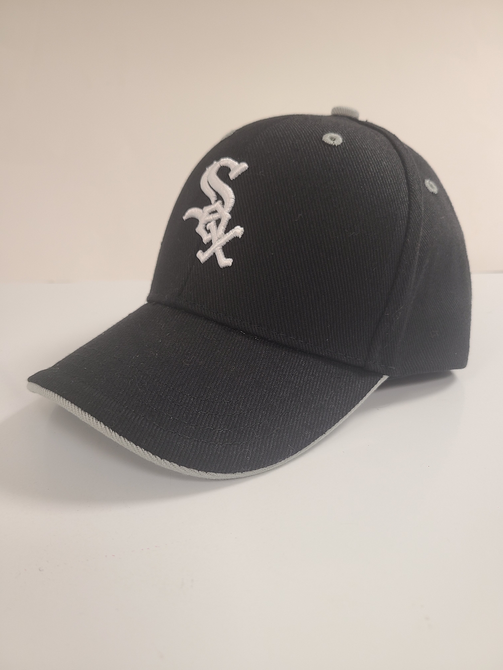 League Black Baseball Cap with White Logo